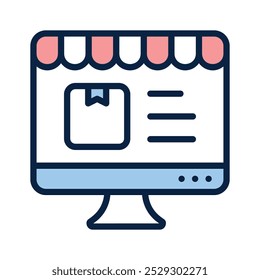 Compruebe este icono bellamente diseñado de compras en línea en estilo de moda