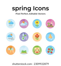 Check this beautifully designed spring vectors, farming, gardening and agriculture icons set