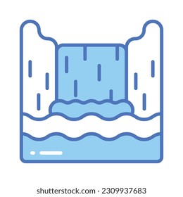 Check this beautifully designed vector of waterfall in editable style,