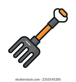 Check this beautifully designed vector of gardening tool, icon of farming fork