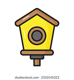 Check this beautifully designed vector of bird hose in editable style, nesting box of birds