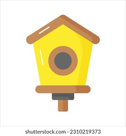 Check this beautifully designed vector of bird hose in editable style, nesting box of birds