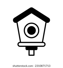 Check this beautifully designed vector of bird hose in editable style, nesting box of birds