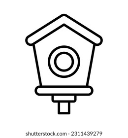 Check this beautifully designed vector of bird hose in editable style, nesting box of birds