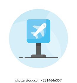 Check this carefully crafted designed icon of airport sign board in modern style