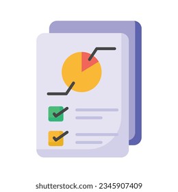 Check this carefully crafted icon of business report, analytical report vector