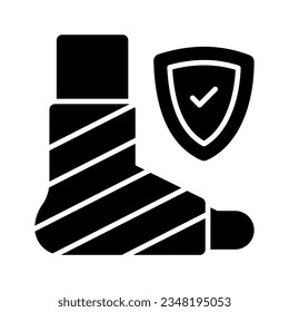 Comprobar este icono cuidadosamente diseñado del seguro de lesiones al estilo moderno, seguro de discapacidad