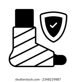 Comprobar este icono cuidadosamente diseñado del seguro de lesiones al estilo moderno, seguro de discapacidad