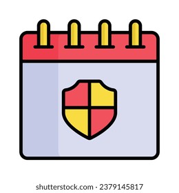 Comprobar este icono cuidadosamente diseñado del calendario de seguridad
