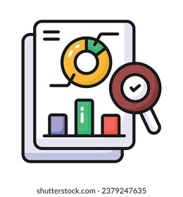 Check this carefully crafted icon of business report, analytical report vector