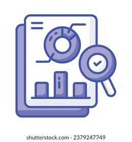 Comprobar este icono cuidadosamente diseñado del informe de negocios, vector de informe analítico
