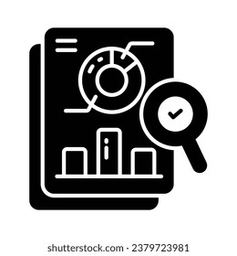 Comprobar este icono cuidadosamente diseñado del informe de negocios, vector de informe analítico