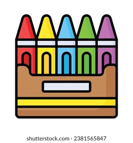 Check this carefully crafted icon of crayon, Pack of colored pencils, premium downloadable facility available