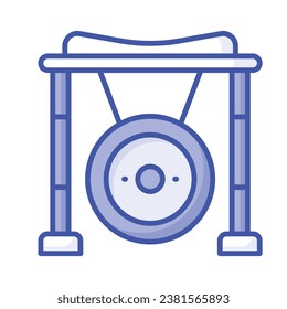 Sehen Sie sich dieses sorgfältig gestaltete Gong-Icon im modernen Stil an, anpassbarer Vektorgrafik
