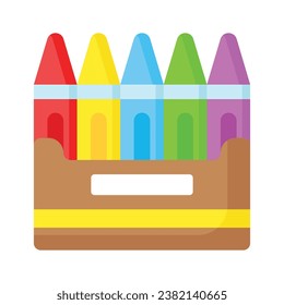 Check this carefully crafted icon of crayon, Pack of colored pencils, premium downloadable facility available