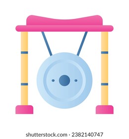 Marque este icono cuidadosamente diseñado de gong en un vector de estilo moderno y personalizable