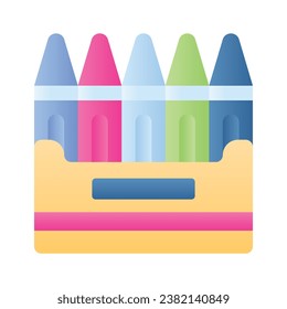 Check this carefully crafted icon of crayon, Pack of colored pencils, premium downloadable facility available