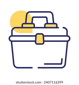 Check this carefully crafted icon of portable cooler, beach box vector design