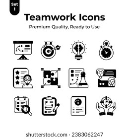 Check this carefully crafted teamwork vectors set in trendy style, ready to use