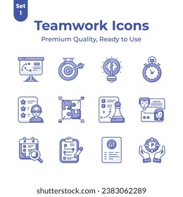 Check this carefully crafted teamwork vectors set in trendy style, ready to use