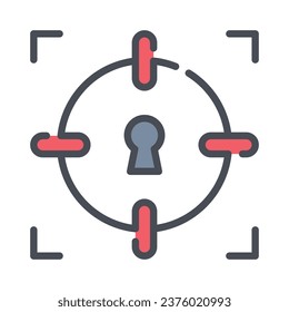 Check this carefully crafted vector of target security in trendy style, security icon design