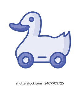 Check this carefully designed icon of duck toy, children playthings