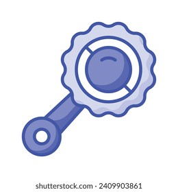 Check this carefully designed icon of baby rattle in trendy style, customizable vector