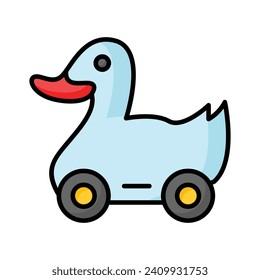 Check this carefully designed icon of duck toy, children playthings