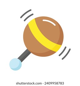 Check this carefully designed icon of baby rattle in trendy style, customizable vector