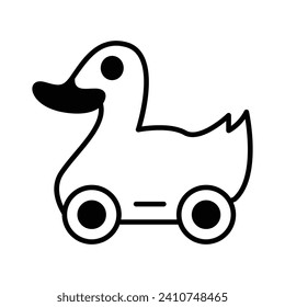 Check this carefully designed icon of duck toy, children playthings