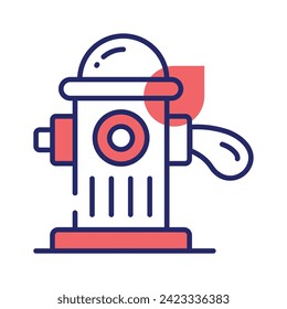 Compruebe este icono cuidadosamente diseñado del hidrante de fuego en un estilo moderno