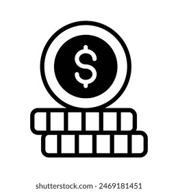 Check this carefully designed icon of money, dollar coin stack vector