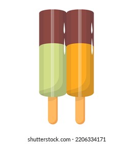 Schau dir diese farbenfrohe flache Ikone von Eis an 