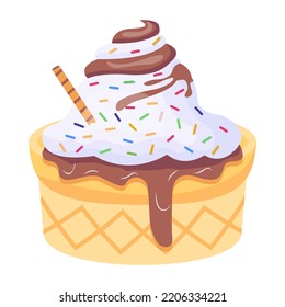 Check this colorful flat icon of ice cream 