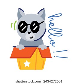 Check this coot cat box flat sticker 