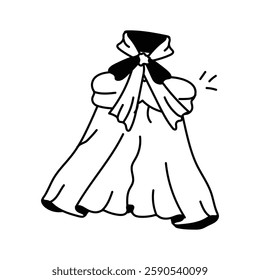 Check this creative icon of ribboned gown in modern style