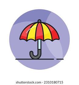 Check this creatively designed icon of umbrella in editable style, ready to use vector