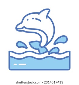 Check this creatively designed icon of dolphin in modern style,