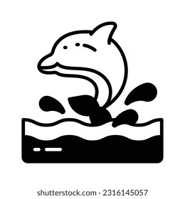 Check this creatively designed icon of dolphin in modern style,