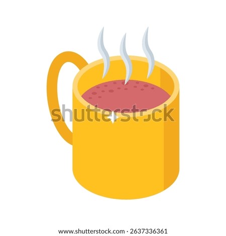 Check this customizable isometric icon of hot coffee
