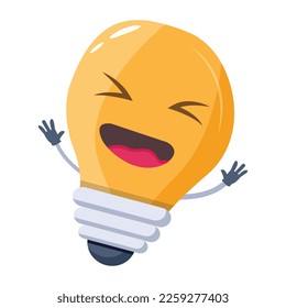 Check this cute laughing light flat design 