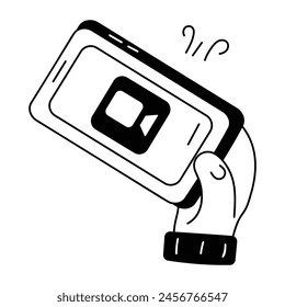 Check this doodle icon of mobile recording 
