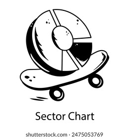 Dieses Doodle-Symbol der Sektorkarte überprüfen 