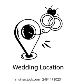 Überprüfen Sie dieses Doodle-Icon der Hochzeitsort 
