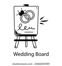 Compruebe este doodle icono de tablero de la boda 