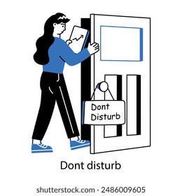 Check this doodle mini illustration of dont disturb 