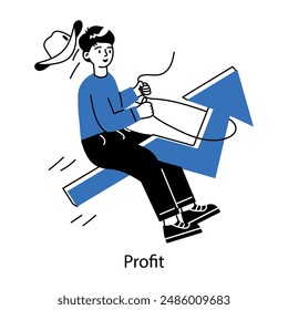 Check this doodle mini illustration of career growth 