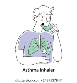 Compruebe esta mini ilustración doodle del inhalador del asma 