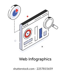 Check this editable icon of web infographics, 3d design 