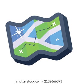 Check this flat icon design of map 